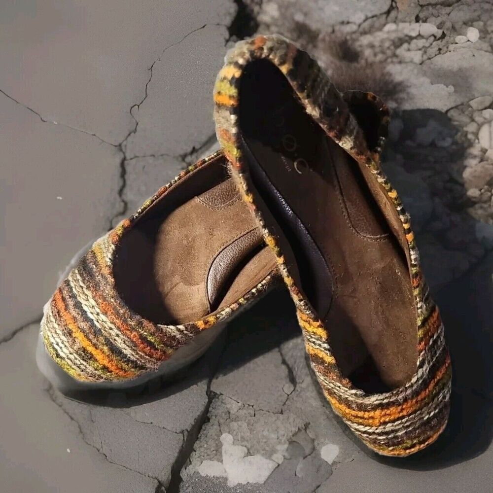b.o.c. Yarn Stripe Autumn Ballet‎ Flats Women Sz 9 EU 40  H09
